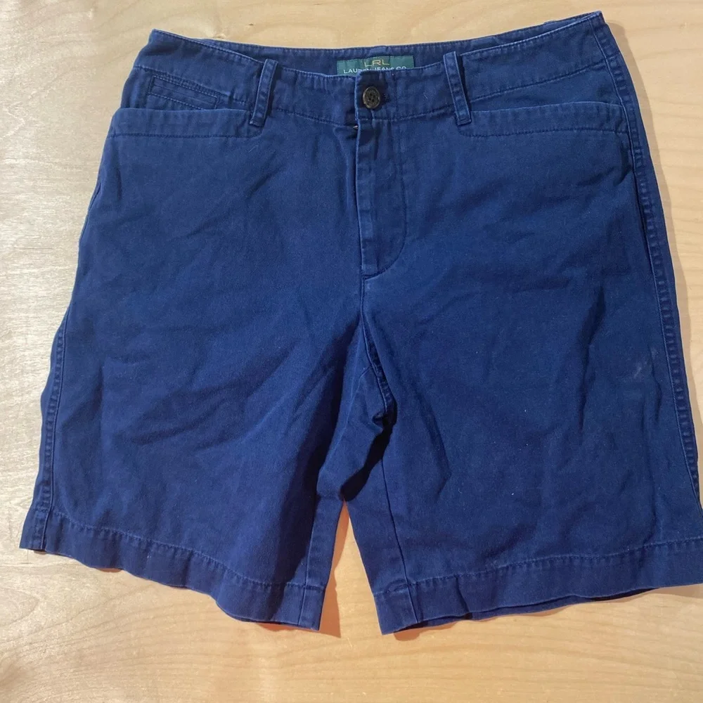 Ralph Lauren Navy Blue Flat Front Shorts 6 (PQ)
